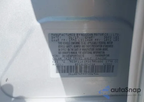 2017 Nissan Sentra Sv from USA, damaged, VIN 3N1AB7APXHY356916